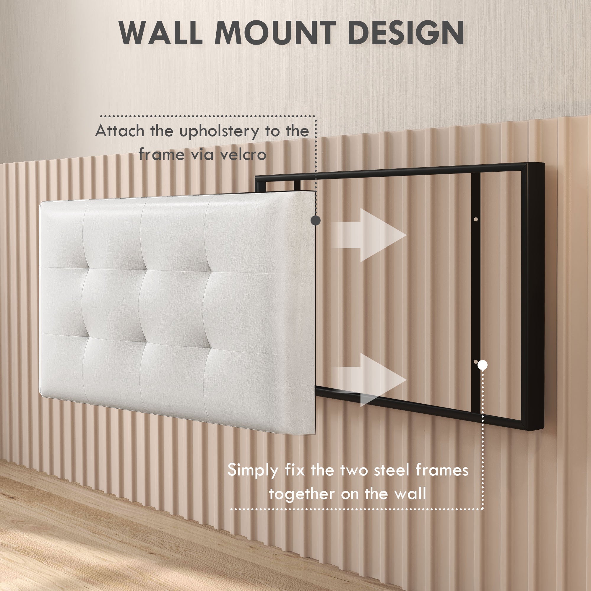 Testiera Letto Matrimoniale in Microfibra Imbottita Trapuntata a Bottoni per Letti da 180cm  Grigio Chiaro