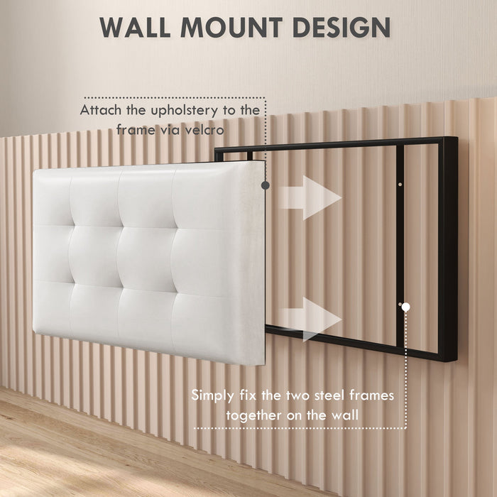 Testiera Letto Matrimoniale in Microfibra Imbottita Trapuntata a Bottoni per Letti da 180cm  Grigio Chiaro