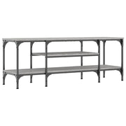 Mobile TV multimediale mensola TV credenza TV sala da pranzo soggiorno camera da letto Sonoma 121 x 35 x 45 cm legno ingegnerizzato e ferro grigio 02_0028382