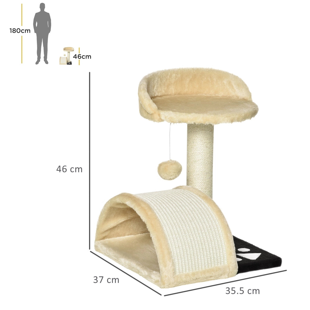 Albero Tiragraffi per Gatti per Gioco e Relax 36x36x44 cm Beige