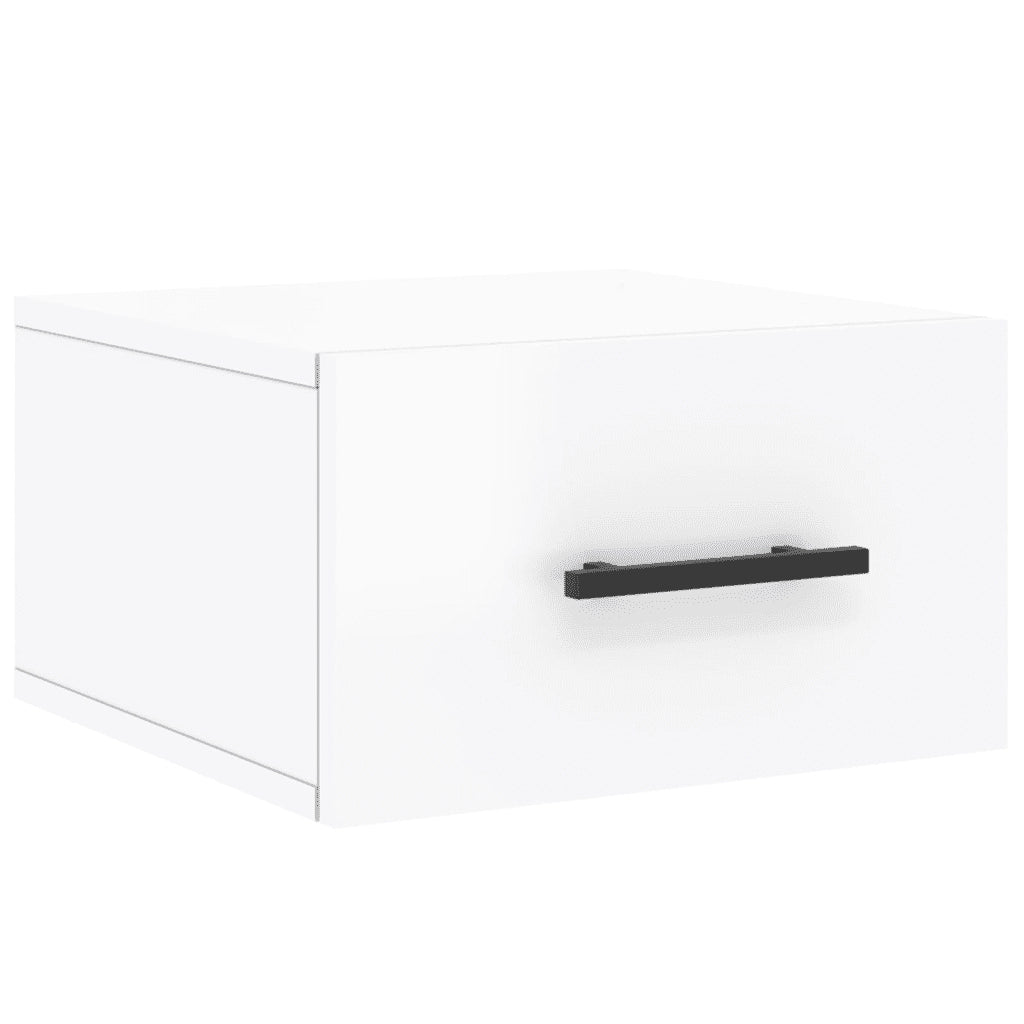Comodini a Muro 2 pz Bianco Lucido 35x35x20 cm 829873