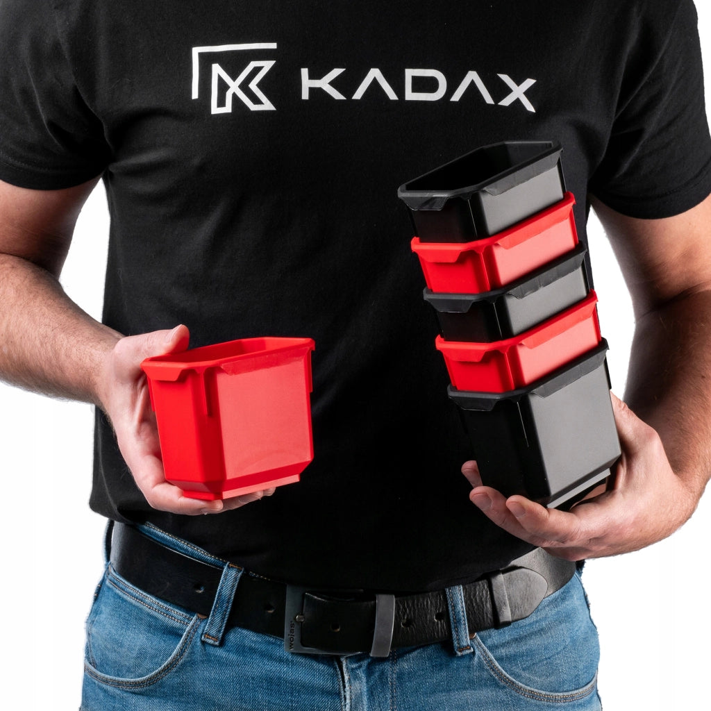 Set di 6 contenitori organizer in plastica KADAX per officina.