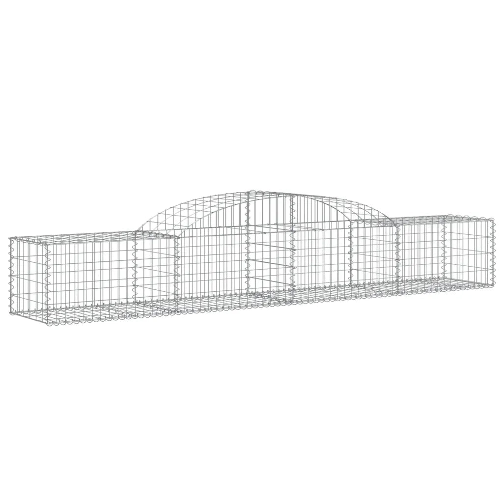 Cesti Gabbioni ad Arco 8 pz 300x50x40/60 cm Ferro Zincatocod mxl 80382