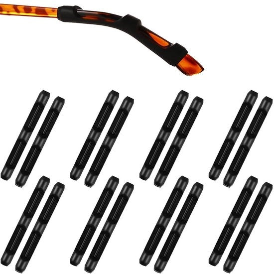 Occhiali da vista antislip - Protezione per occhiali - Silicone - Nero - 8 Paia - Materiale di alta qualità - Protezioni per occhiali da vista