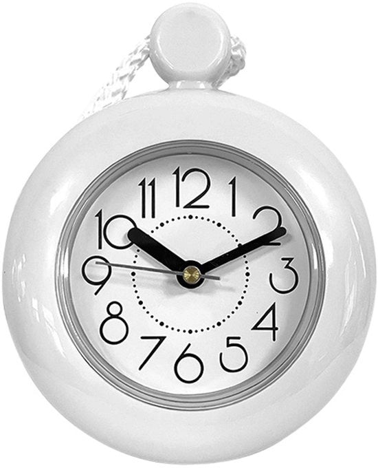 Orologio digitale per bagno con cinturino e piedistallo, display chiaro e facile da leggere, realizzato in plastica, alimentato da batterie, ideale per bagno e cucina. (Batterie non incluse)