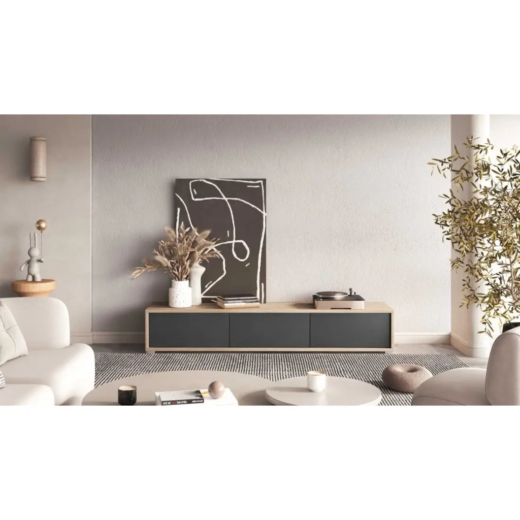Mobile TV 180 cm collezione MAANUM colore rovere chiaro e grigio