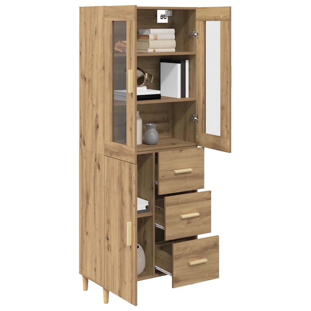 Credenza | Madia | Buffet da pranzo | Armadio da pranzo con cassetto Rovere artigianale 69,5 x 34 x 180 cm