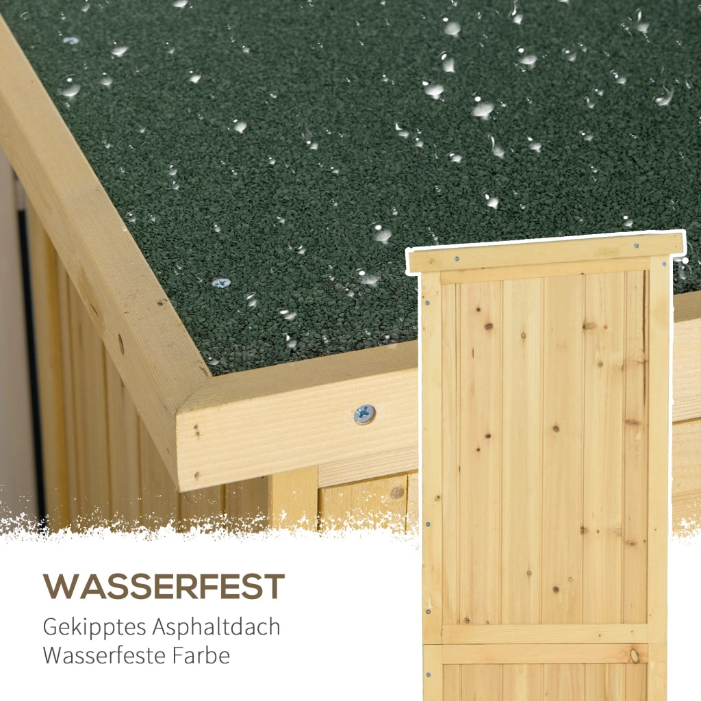 Armadio da giardino in legno con tetto in asfalto e porta a lamelle ¨C zephmum ¨C 87x46.5x160 cm