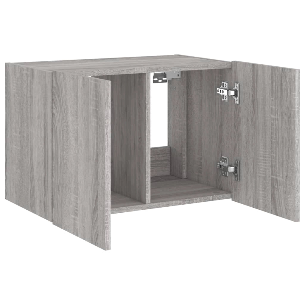 Mobile TV multimediale mensola TV credenza mobile TV parete attrezzata per sala da pranzo soggiorno camera da letto con luci LED Sonoma 60 x 35 x 41 cm grigio 02_0028055