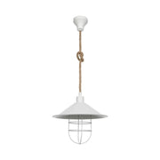 Lampada da soffitto Bulut ASZ0631 metallo bianco e corda iuta