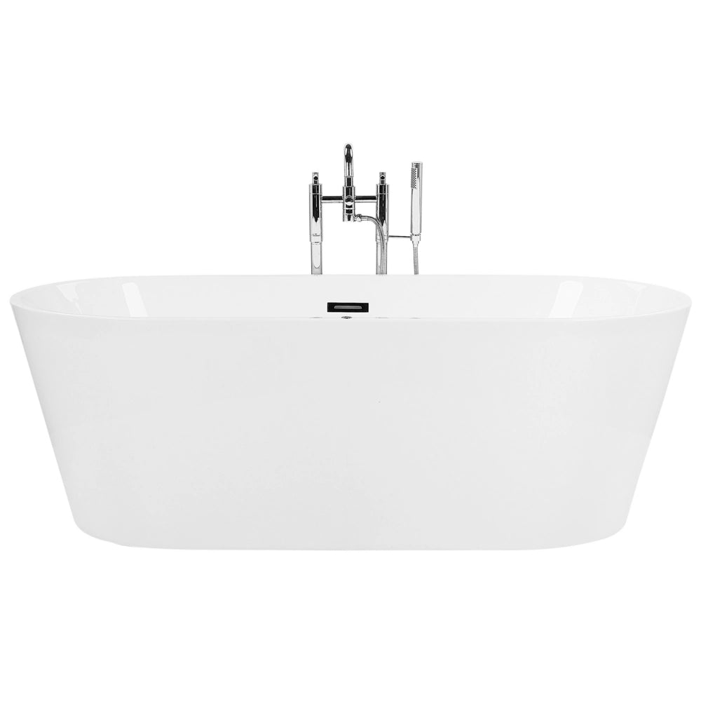 Vasca idromassaggio freestanding bianca sanitaria in acrilico singolo 170 x 80 cm ovale dal design moderno