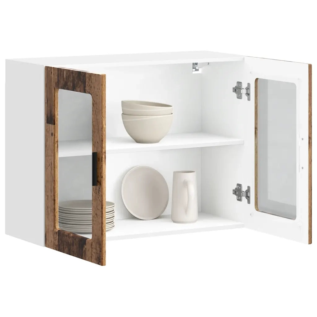 Pensile da Cucina con Porta in Vetro Porto Legno Vecchio
