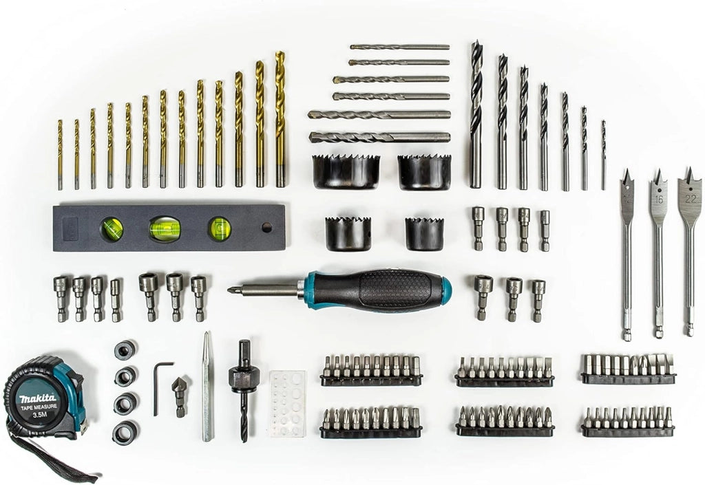 Makita P-90370 - Set di accessori per trapano e punte Pro, 120 pezzi, colore: Verde