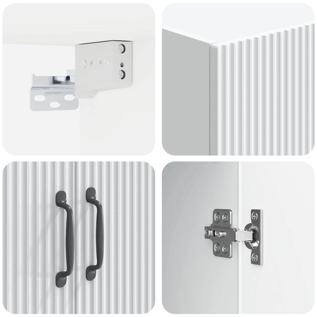 Mobiletto a muro Bianco 66 x 34,5 x 90 cm Legno ingegnerizzato 898905