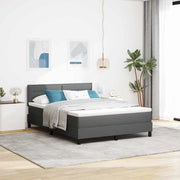 Letto a molle con materasso Grigio scuro 140 x 190 cm Tessuto