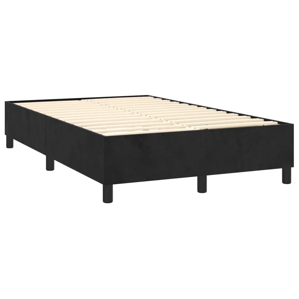 Letto a Molle con Materasso e LED Nero 120x200 cm in Velluto 3136295