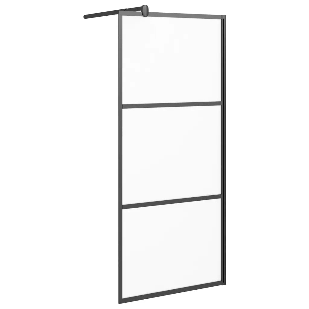 Parete Doccia Walk in 80x195 cm in Vetro Smerigliato ESG Nero 151876