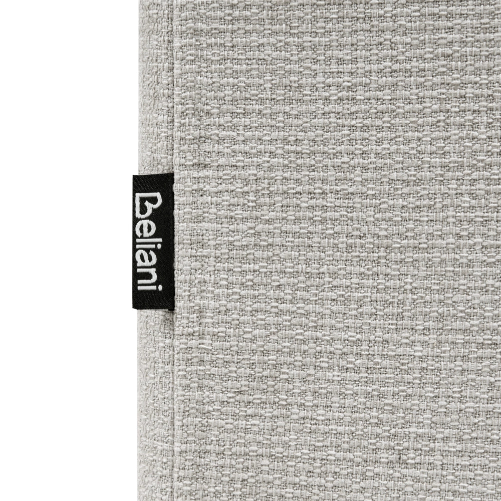 Letto matrimoniale con contenitore in tessuto beige chiaro 140 x 200 cm portaoggetti stile moderno
