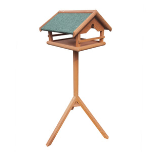 Toboli Mangiatoia per uccelli con palo in legno Per uccelli selvatici 119 cm Tetto in bitume