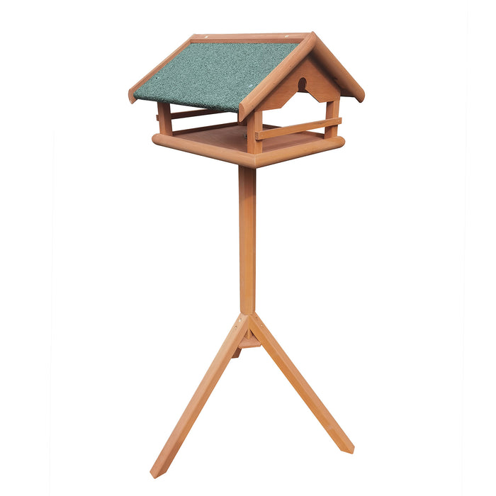 Toboli Mangiatoia per uccelli con palo in legno Per uccelli selvatici 119 cm Tetto in bitume