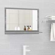 Specchio da bagno-Specchio decorativo Grigio Sonoma 60x10,5x37 cm Legno Multistrato