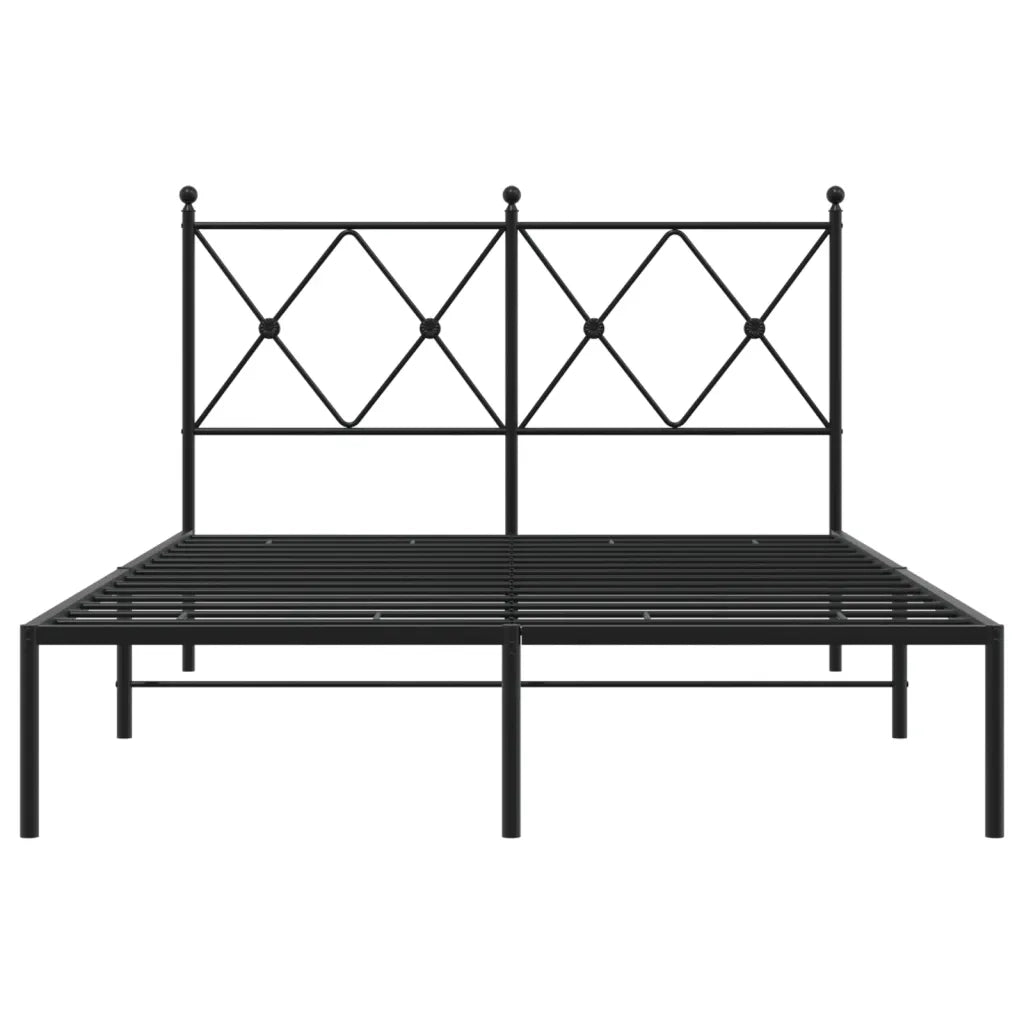 Giroletto con Testiera in Metallo Nero 120x190 cm