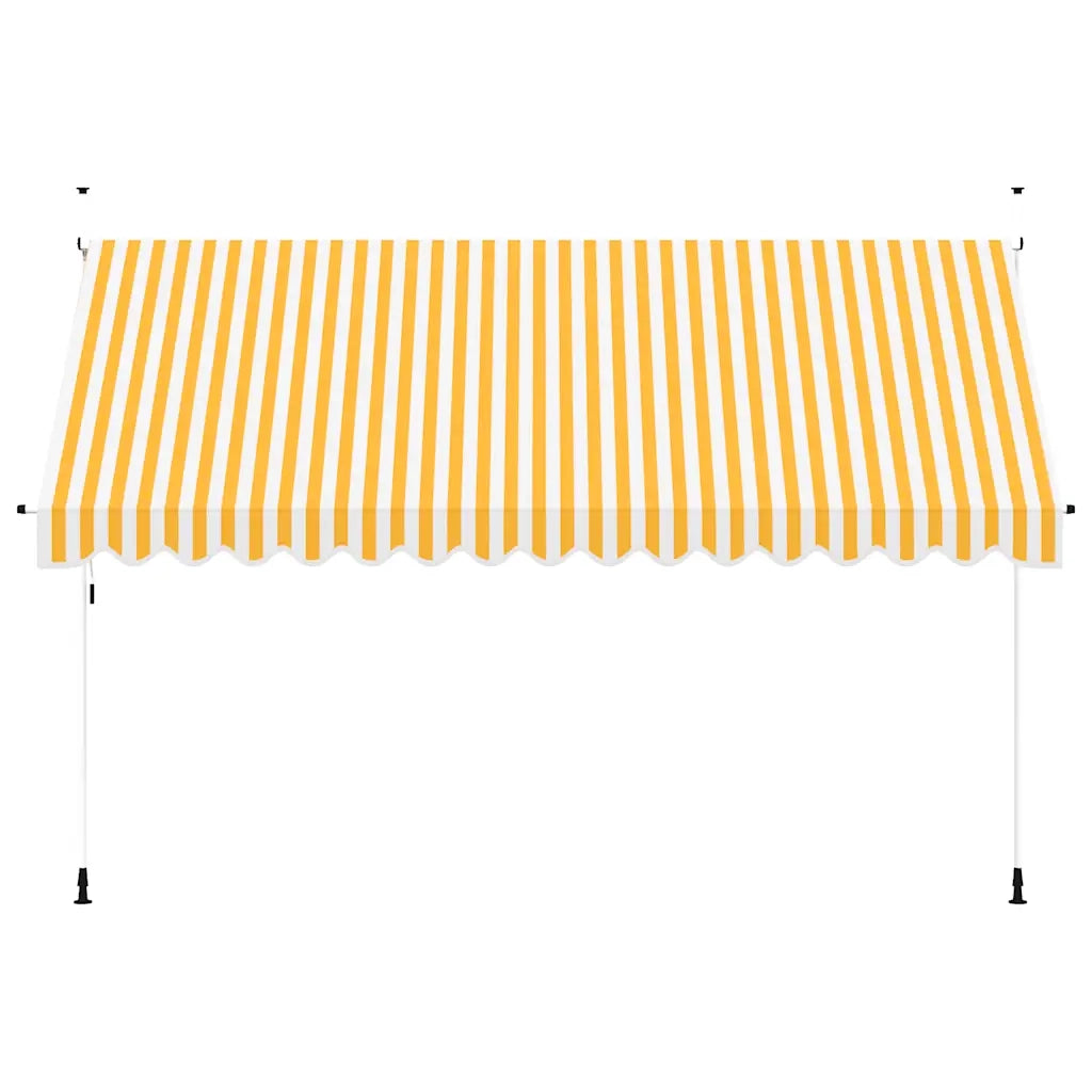 Tenda da Sole Retrattile Manuale 400cm Strisce Arancione Bianco 43236