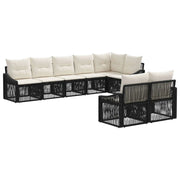 Set Divano da Giardino 8 pcs Nero polyrattan 3436066