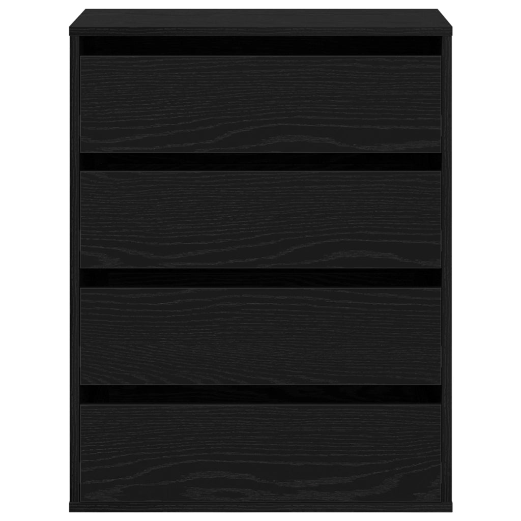 Cassettiera  Nero Rovere 60x41x76 cm Legno ingegnerizzato