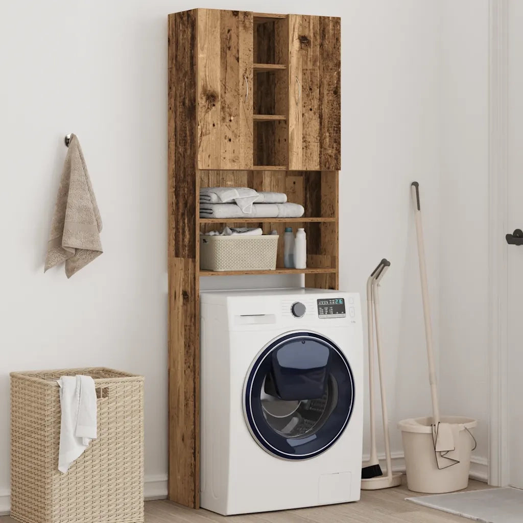 Mobile per Lavatrice Legno Antico 64x25,5x190 cm CFW9082571