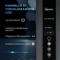 Frigo Portatile Elettrico 35L da 12 Volt con Maniglia e Schermo LCD, 63.2x42x42.8 cm, Grigio