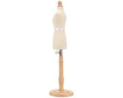 Manichino Professionale per Sartoria - Fusto Femminile - Legno di Quercia - Base Circolare in Legno - Sostenibile - 3 Accessori - Cassetta per Abbigliamento