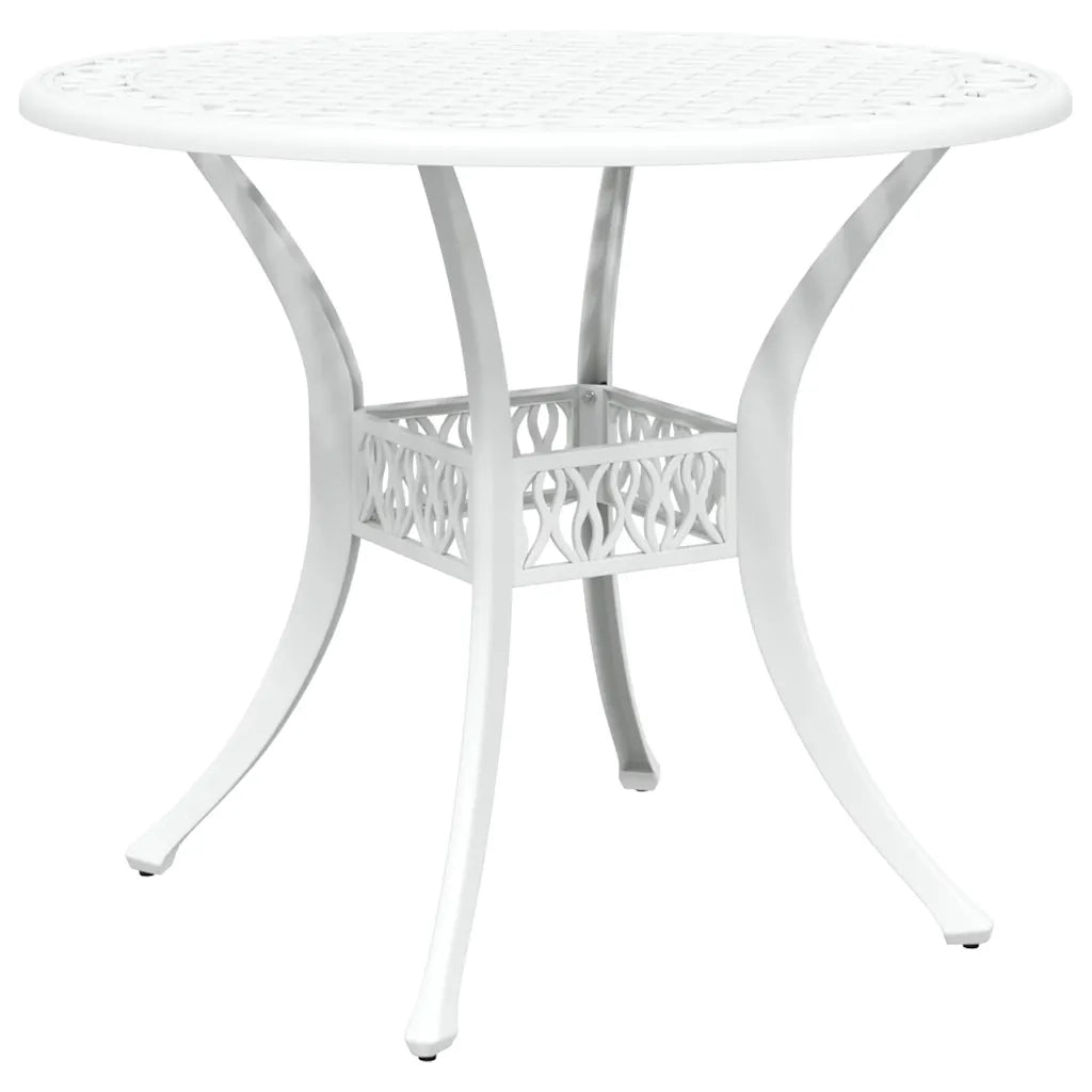 Set da Pranzo per Giardino 7 pcs Bianco Alluminio