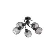 Lampadario Alfa WASTA moderno nero opaco oro 5xE27