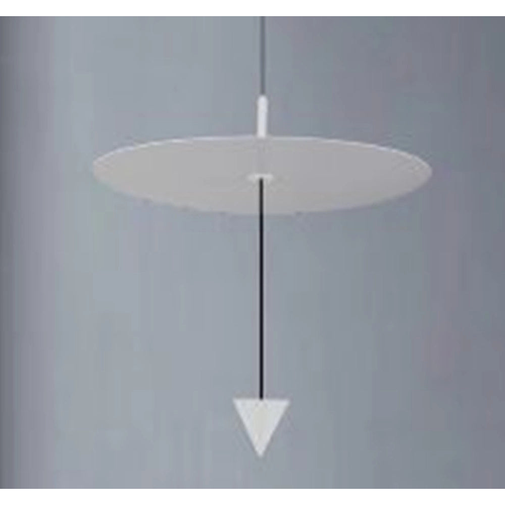 Trade Shop - Lampadario A Sospensione Lampada 12w Luce Led 4000k Disco ø23.5cm Cono Bianco 32972 -