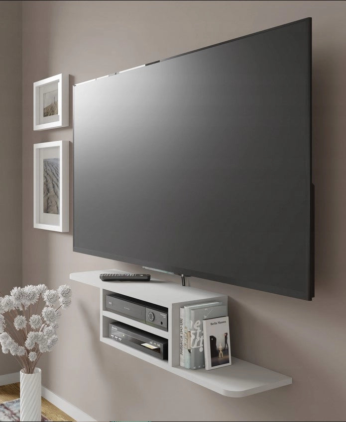 Mobile porta TV sospeso minimal DEDAL cm 90x22x20h  Bianco Opaco