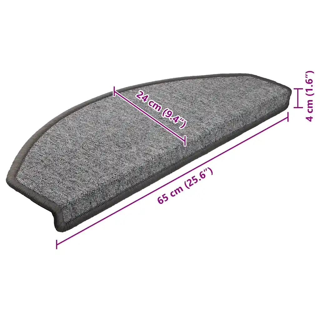 vidaXL Tappetini per scale 10 pz 65x24x4 cm Grigio scuro Semicircolari Grandi