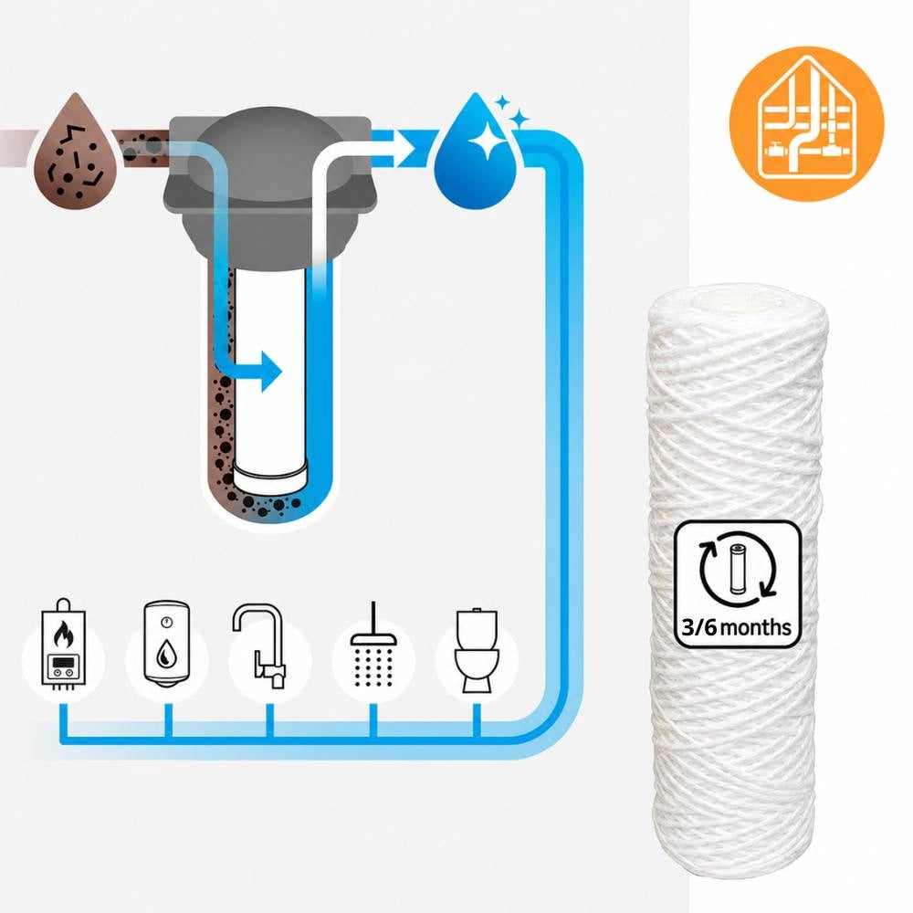 Cartuccia filtro a sedimenti avvolta per acqua potabile 25x3/4-1