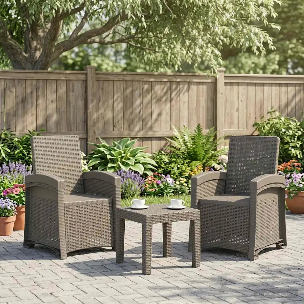 Sedia da giardino reclinabile effetto rattan 2 pcs 8011999