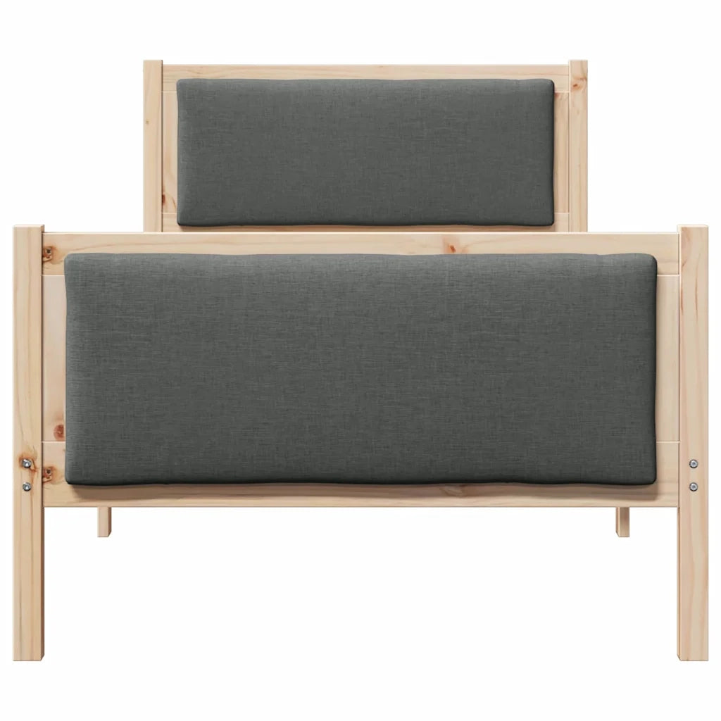 Struttura del letto Grigio scuro 100 x 200 cm Tessuto