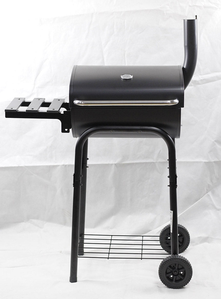Barbecue a Carbone  con Affumicatore 84x48x116 cm in Acciaio con Ruote Saturnino