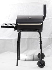 Barbecue a Carbone  con Affumicatore 84x48x116 cm in Acciaio con Ruote Saturnino