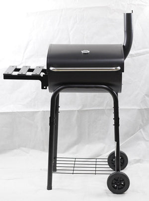 Barbecue a Carbone  con Affumicatore 84x48x116 cm in Acciaio con Ruote Saturnino