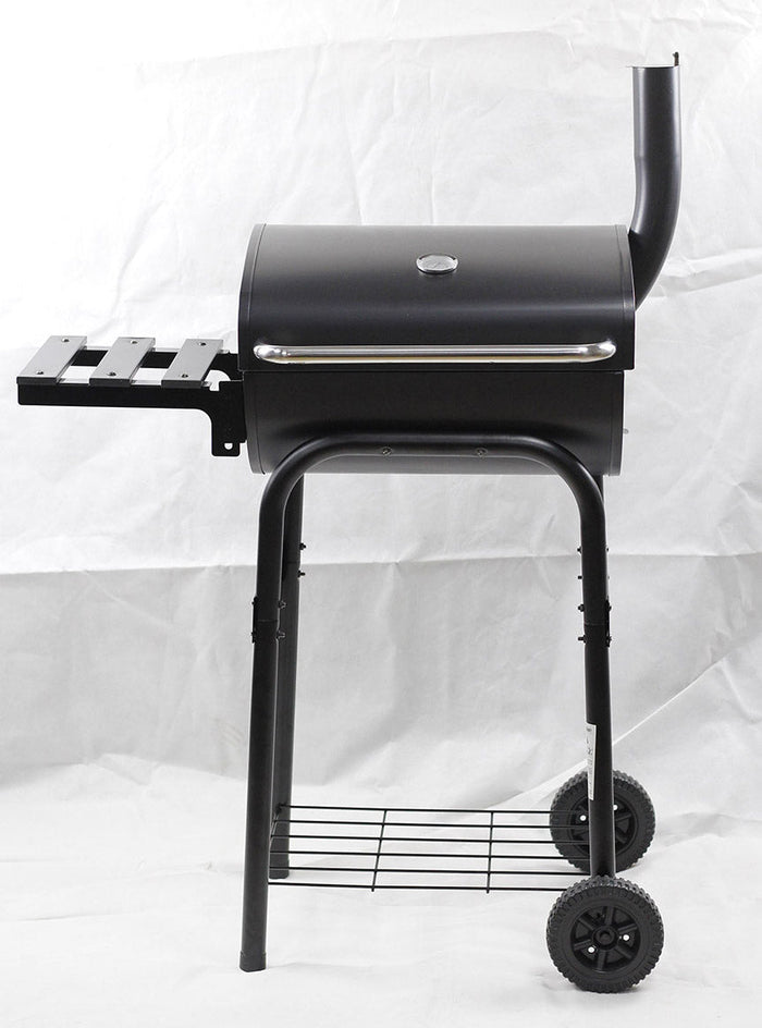 Barbecue a Carbone  con Affumicatore 84x48x116 cm in Acciaio con Ruote Saturnino