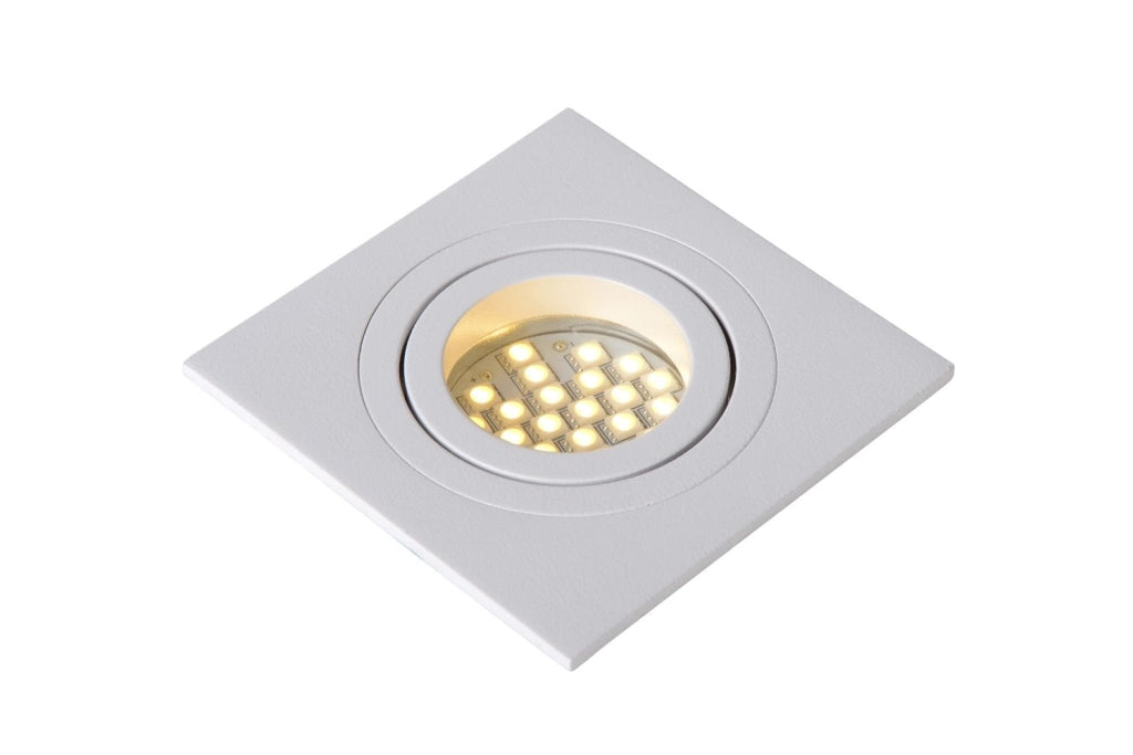 Faretto incasso soffitto Lucide Tube GU10 bianco quadrato