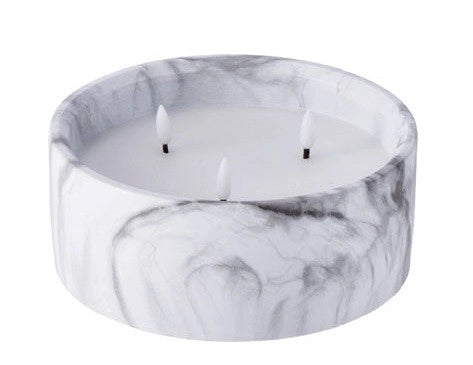 1 Pezzo Candela Decorativa con Vasetto in Cemento a 3 Led 20 x 8 cm