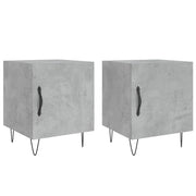 Set di 2 Comodini | Armadio da Notte | Mobiletto da notte Grigio Cemento 40x40x50 cm in Legno Multistrato
