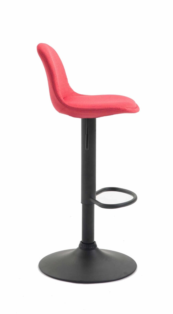 Sgabello di design KIEL in tessuto nero,rosso