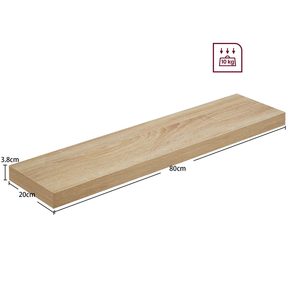 Mensola da parete Valora 80 cm - Design galleggiante in rovere Sonoma