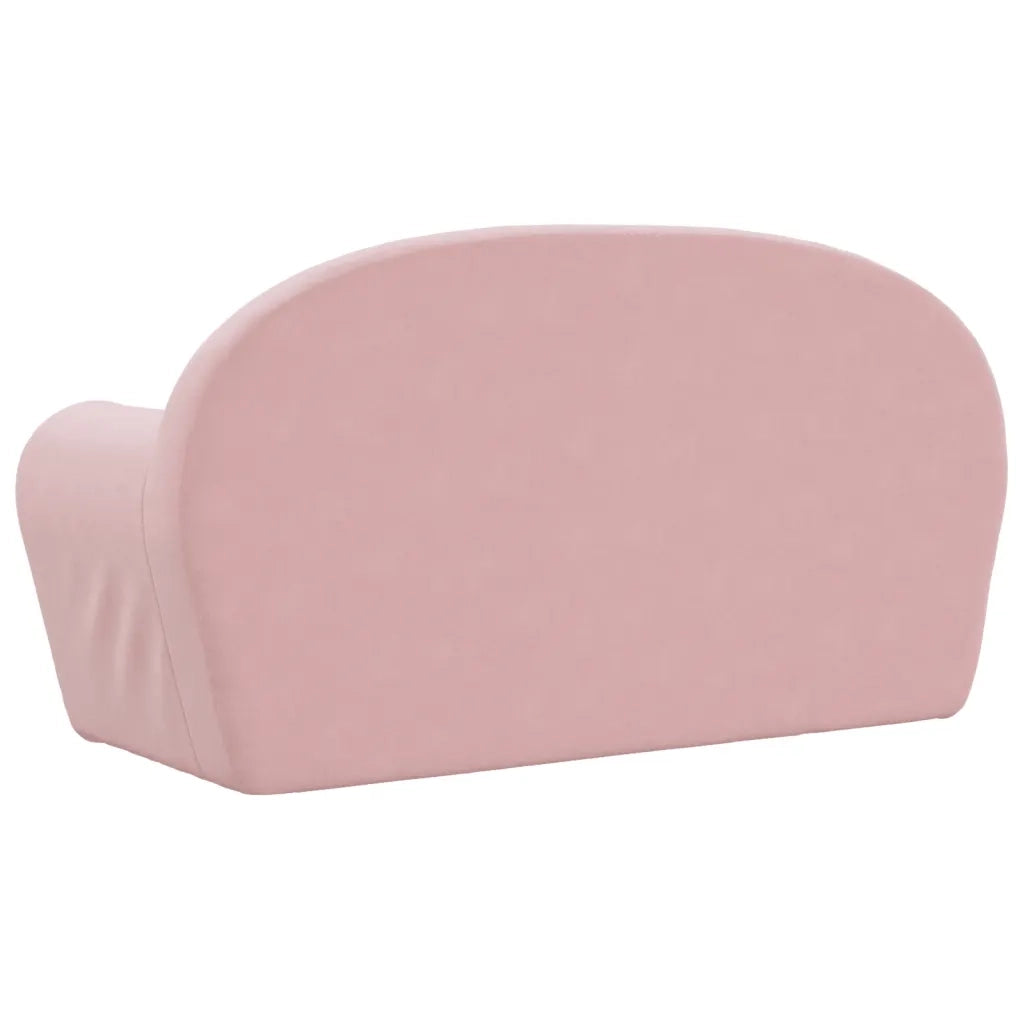 Divano Letto per Bambini a 2 Posti Rosa in Morbido Peluche